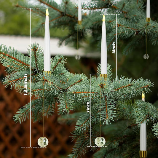 🎄Christmas Tree Led Candles with Clear Crystal Ball Hook