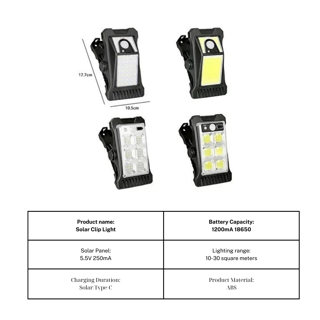 Solar Clip Lamp – Outdoor Waterproof Light with Motion Sensor & Warm Modes