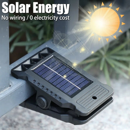 Solar Clip Lamp – Outdoor Waterproof Light with Motion Sensor & Warm Modes
